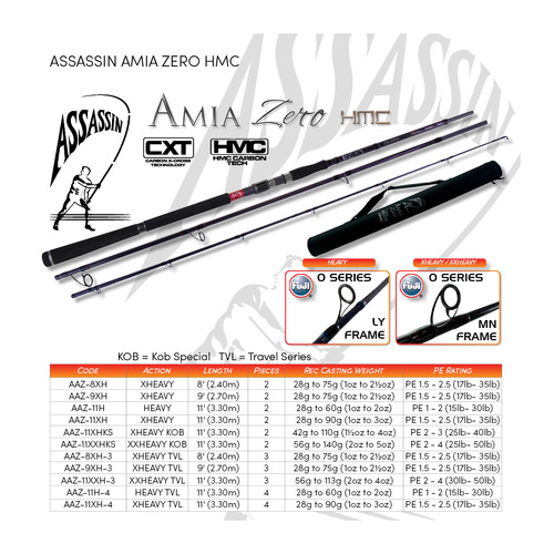 Assassin Amia Zero Travel Spinning Fishing Rod