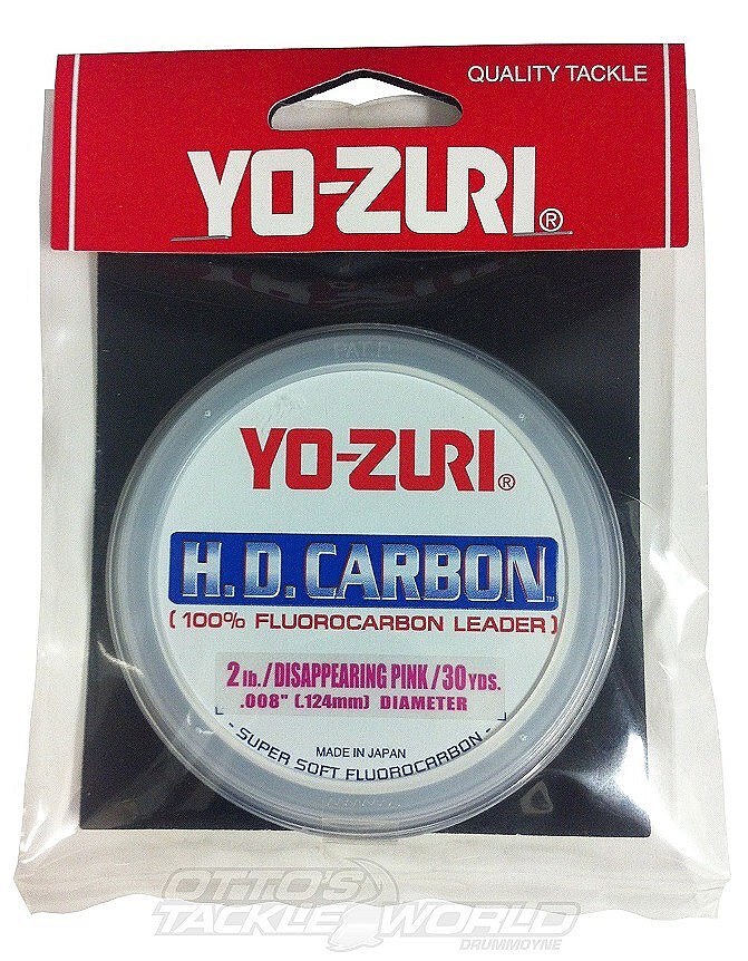 Yo-Zuri HD Carbon Fluorocarbon Leader line 130 lb 30 yds disappearing pink spool 