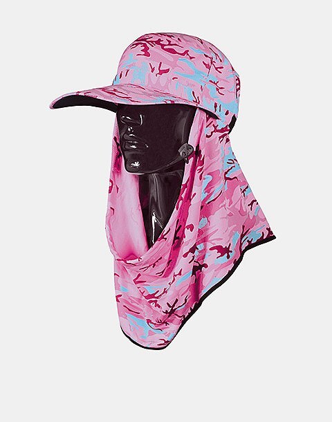Adapt-A-Cap Ultimate Pink Camo Frillneck Style Hat - Sun