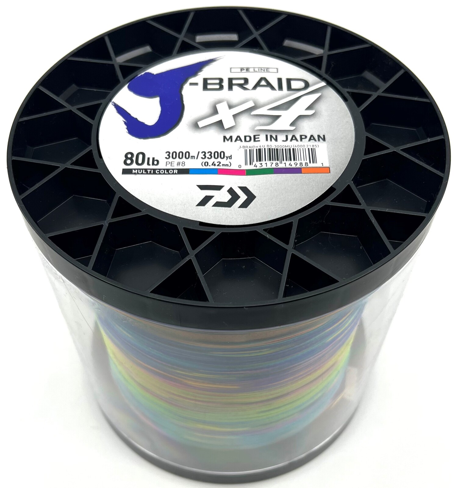 Daiwa J-Braid X4 3000m Multi Colour Bulk Braid Fishing Line
