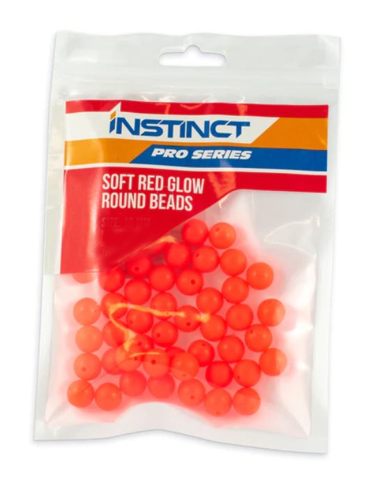Instinct Soft Red Glow Round Beads