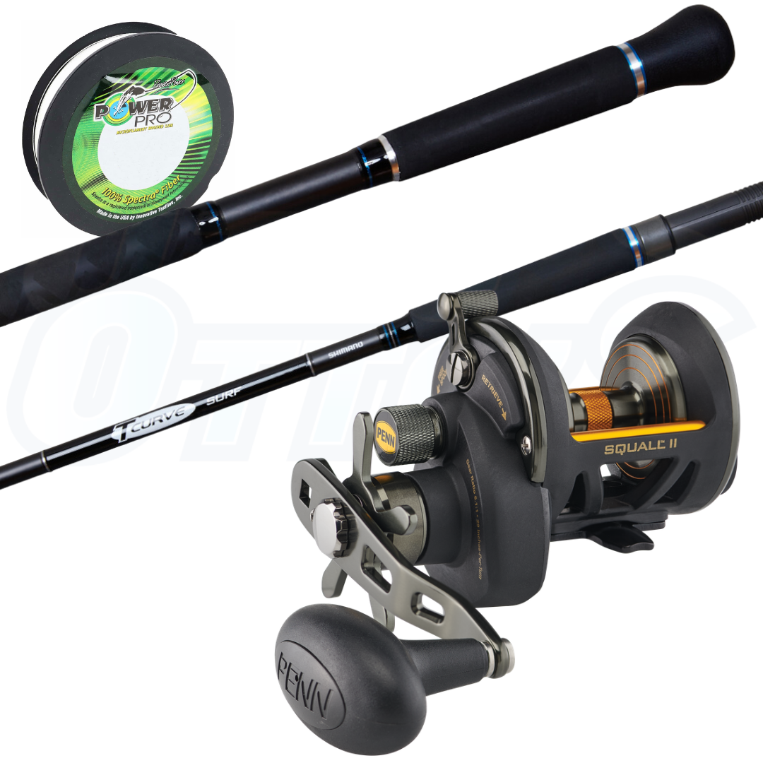 Penn Squall and Shimano T-Curve Overhead Surf Combo