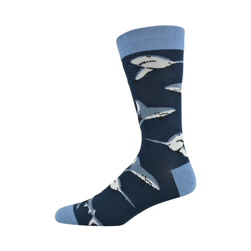 Bamboozld Sock - Shark Navy