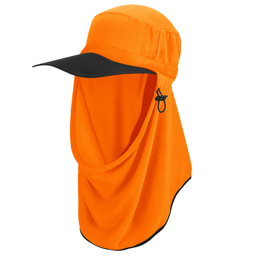 Sun Protection Adapt-A-Cap Hi-Vis Orange Frillneck Style Hat