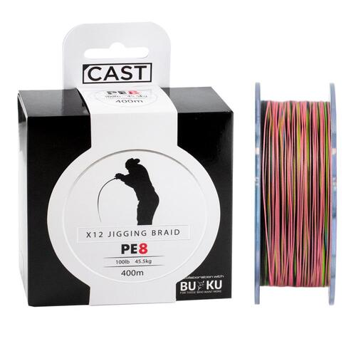 Cast X12 Multi Coloured Jigging Braid