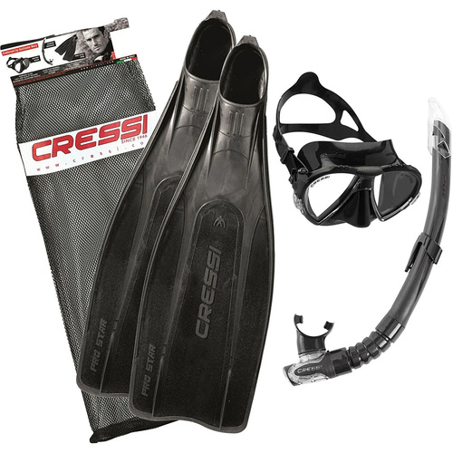 Cressi Pro Star Mask, Snorkel and Fin Set Snorkeling 