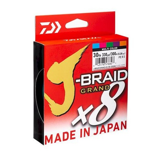 Daiwa J BRAID GRAND x8 3000M Multi Colour Fishing Braid Line