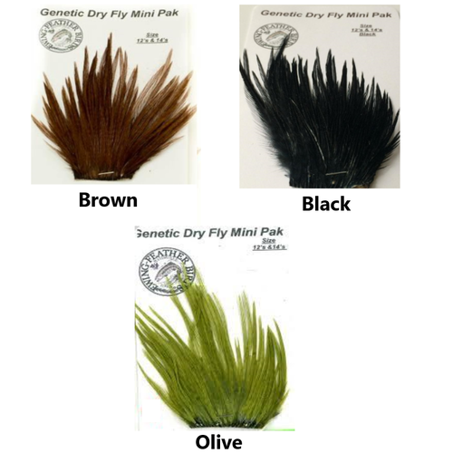 EWing Generic Dry Fly Tying Hackle Mini Pack (Size 12-14's)