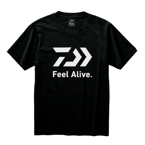Daiwa Feel Alive Size: S Black Fishing T Shirt Short Sleeve Sun Protection 50+ UPF