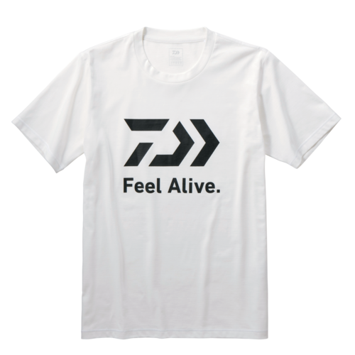 Daiwa Feel Alive White Fishing T Shirt Short Sleeve Sun Protection 50+ UPF