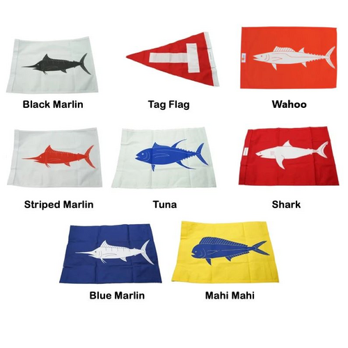 Game Fishing Tag Flags Marlin,Tuna,Wahoo,Shark etc. Species Indicator