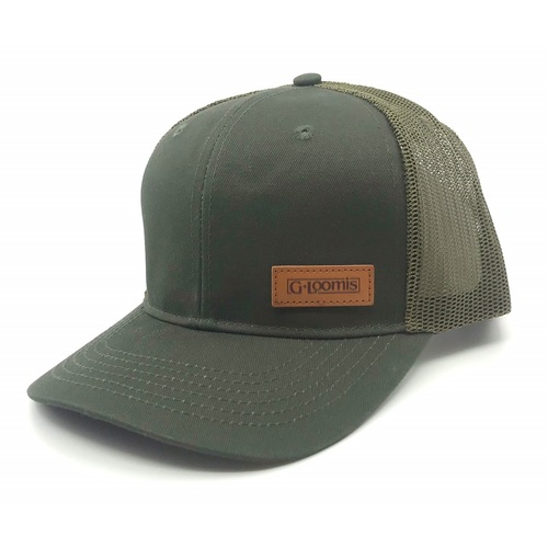 Gloomis Olive Men's Leather Patch Cap