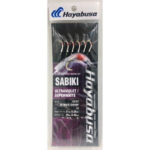 Hayabusa Sabiki Bait Jigs EX127 UV White Shrimp Jig