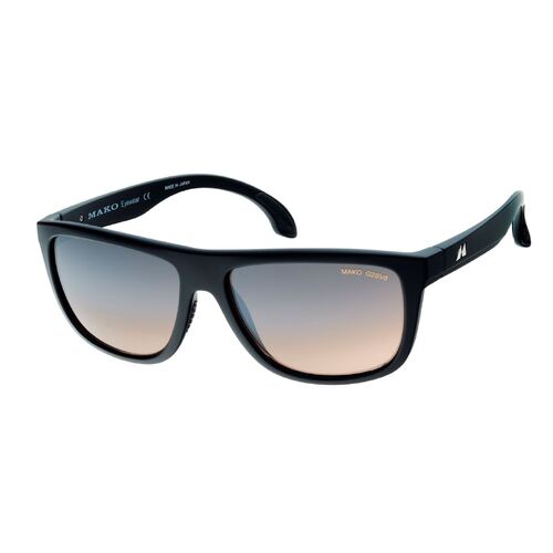 Mako Tidal Sunglasses 9607 M01-G2SV8 Matte Black / Grey Silver Mirror Glass Lenses