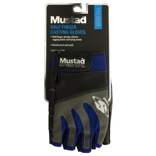 Mustad Half Finger Casting Gloves