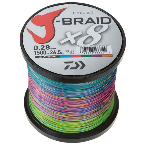 Daiwa J Braid x8 1500m Multi-coloured