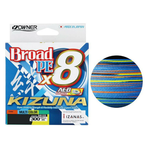 Owner Kizuna X8 PE Multi Colour - 89lb 300m Braided Fishing Line