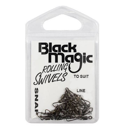 Black Magic Rolling Snap Swivels Small Pack