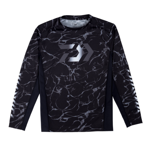 Daiwa Splash Fishing Shirt Black Long Sleeve UV Protection