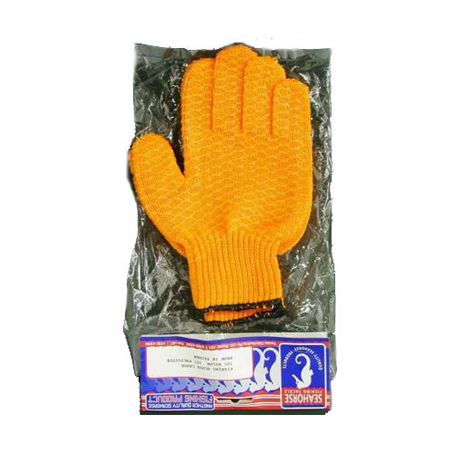 Seahorse Fishing Gloves Cotton Polyester PVC Criss/Cross  - Medium