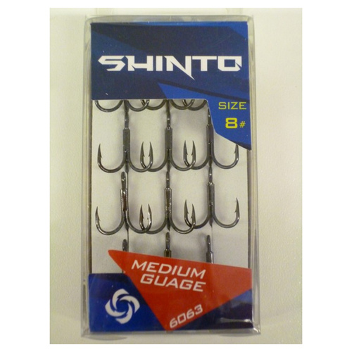 Shinto Medium Gauge Treble Hooks 6063 [Black Nickel]