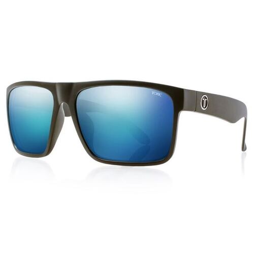 Tonic Outback Matt Black Blue Mirror Polarised Sunglasses