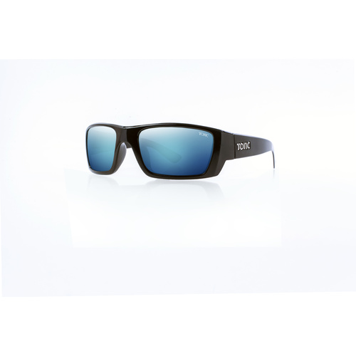 Tonic Sunglasses Rise Shiny Blk Glass Mirror Blue G2 Slicelens