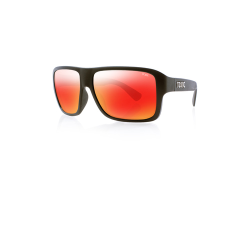 Tonic Sunglasses Swish Matt Blk Glass Mirror Red G2 Slicelens