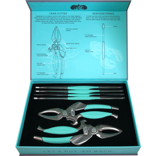 Toadfish Crab and Lobster Tool Set - Crab Cutter Cracker Tools & Seafood Forks