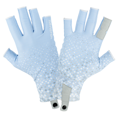 Daiwa UPF Fishing Pro Sun Blue Prism Gloves UV Protection 50+ UPF