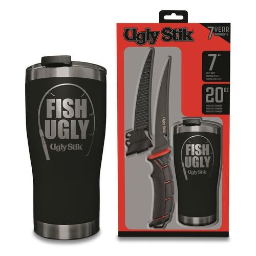 Ugly Stik 7" Fillet Knife & 20oz Tumbler Mug Gift Set