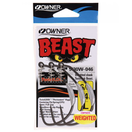 OWNER BEAST WEIGHTED WEEDLESS FISHING HOOKS