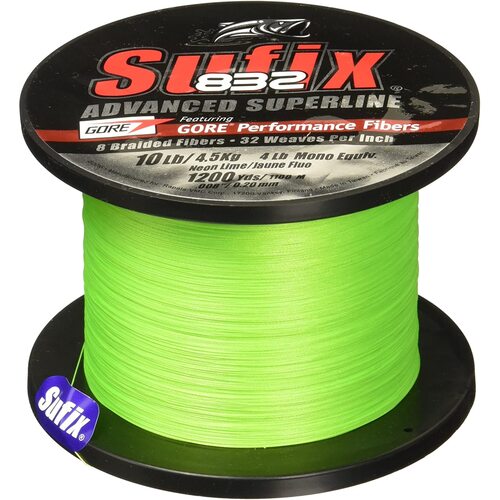 Sufix 832 Advanced Superline Neon Lime 1200yds Braided Line